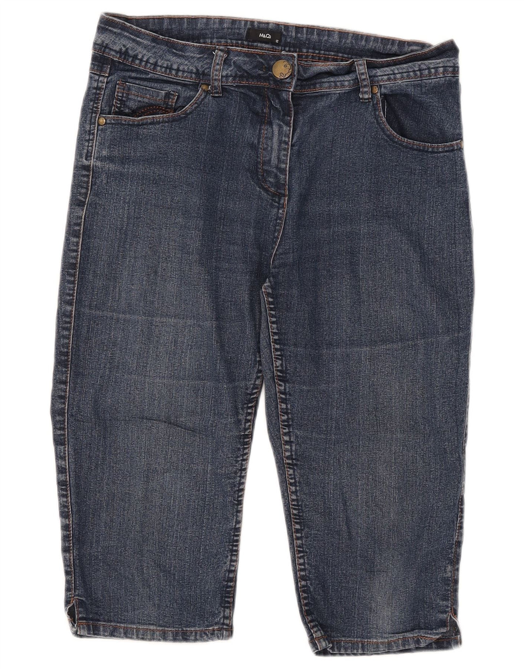 M&Co Damen Denim-Bermudashorts UK 12 Medium W32 Blaue Baumwolle