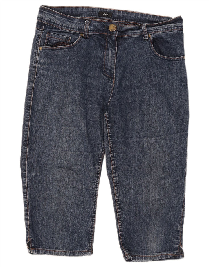 M&Co Damen Denim-Bermudashorts UK 12 Medium W32 Blaue Baumwolle
