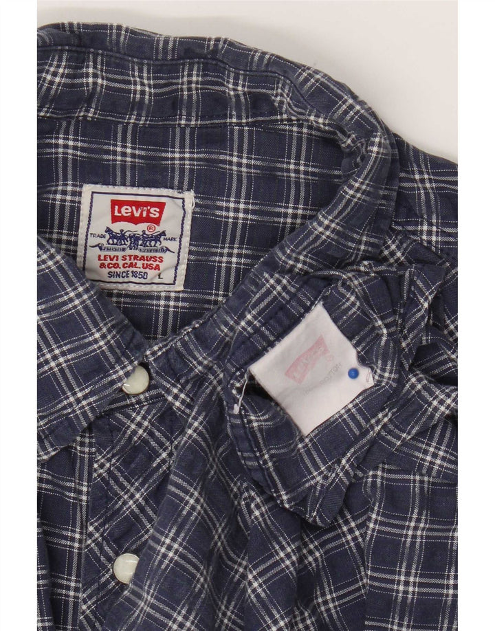 Levi's Herren-Hemd, groß, marineblau, kariert, Baumwolle