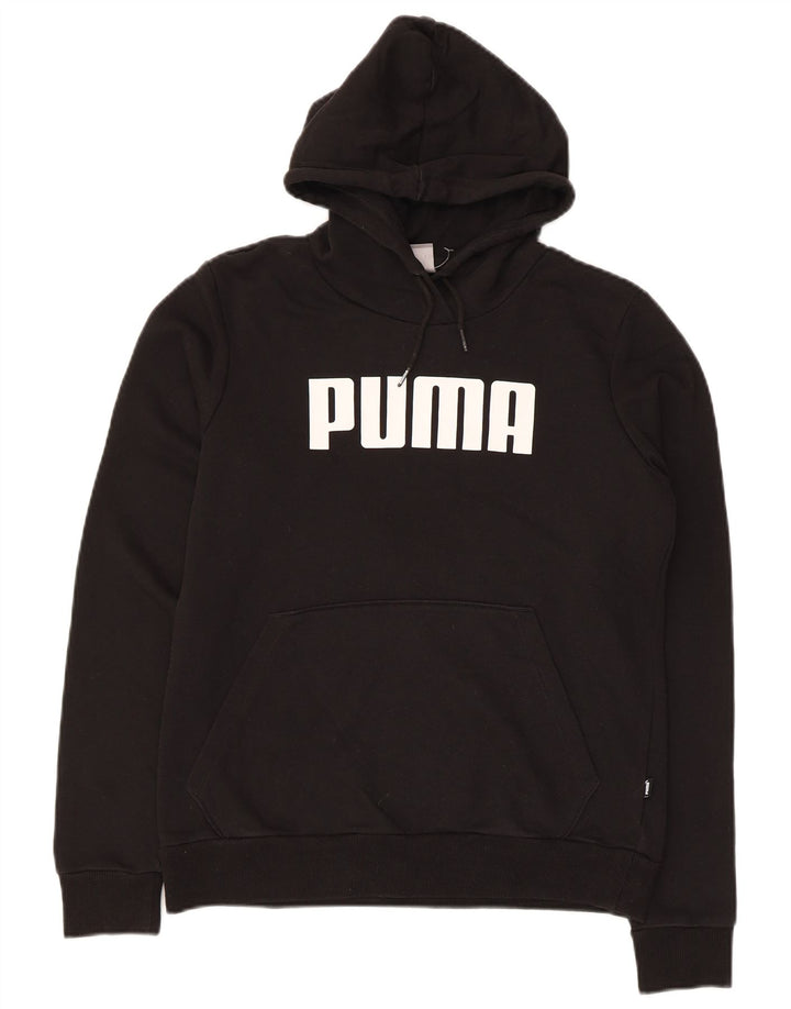 Puma Womens Graphic Hoodie Pullover UK 12 Medium Schwarz Polyester