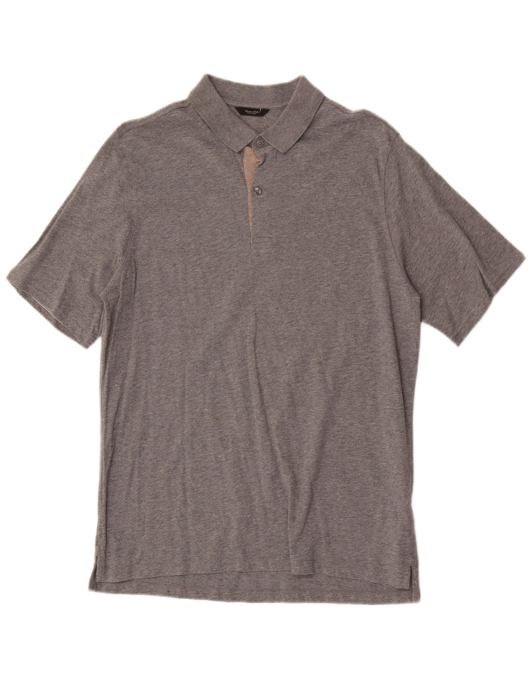 Massimo Dutti Herren-Poloshirt, große graue Baumwolle