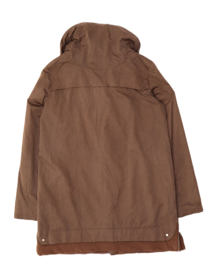 Zara Damen Parka Jacke UK 14 Mittelbraunes Polyamid