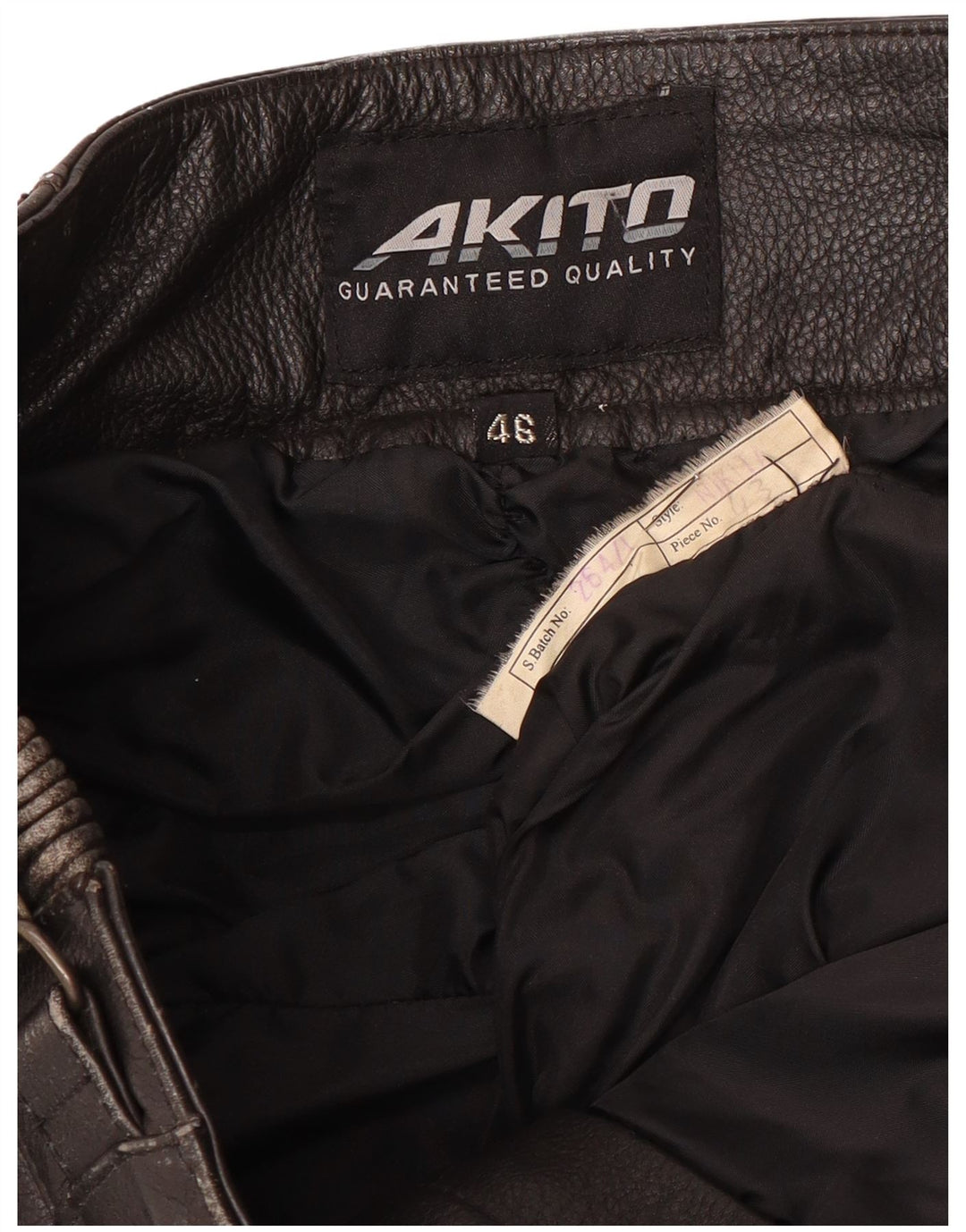 Akito Herren Tapered Lederhose IT 46 Small W32 L32 Schwarz