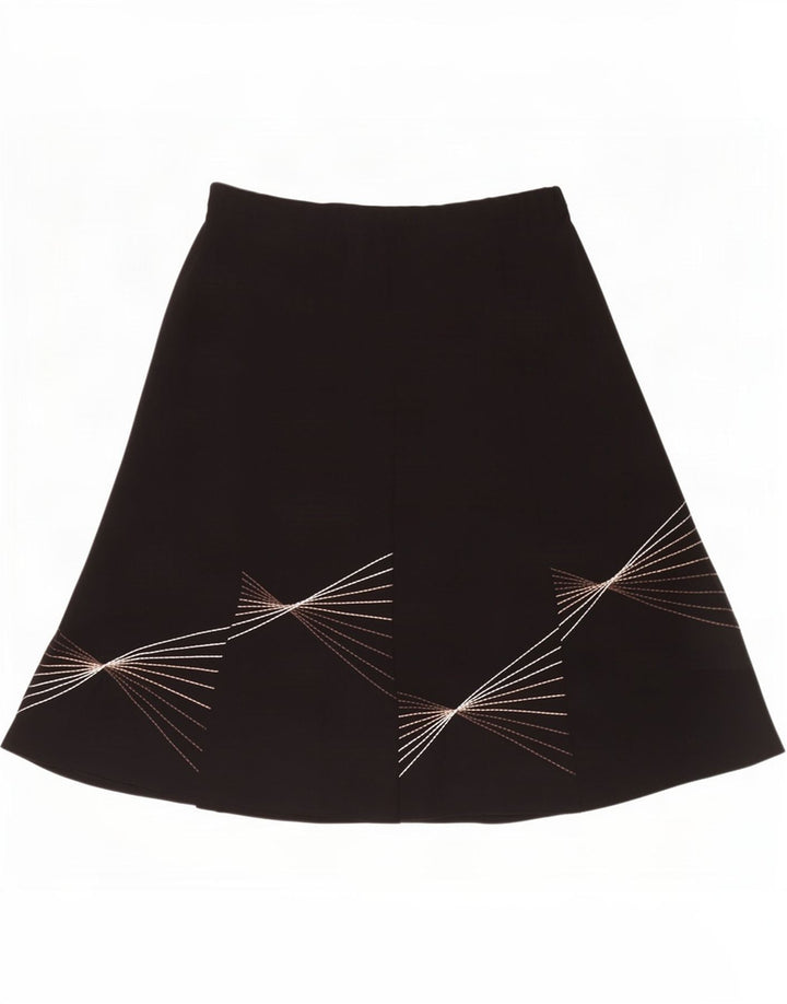 Marks & Spencer Damen-Rock in A-Linie mit abstraktem Muster, Gr. 40, Größe L, W40, Schwarz