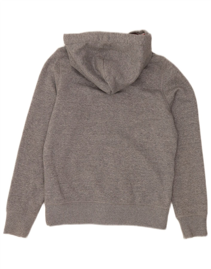 JACK WILLS Damen-Pullover mit Kapuze, übergroß, mit Reißverschluss, UK 6, XS, Grau, Baumwolle