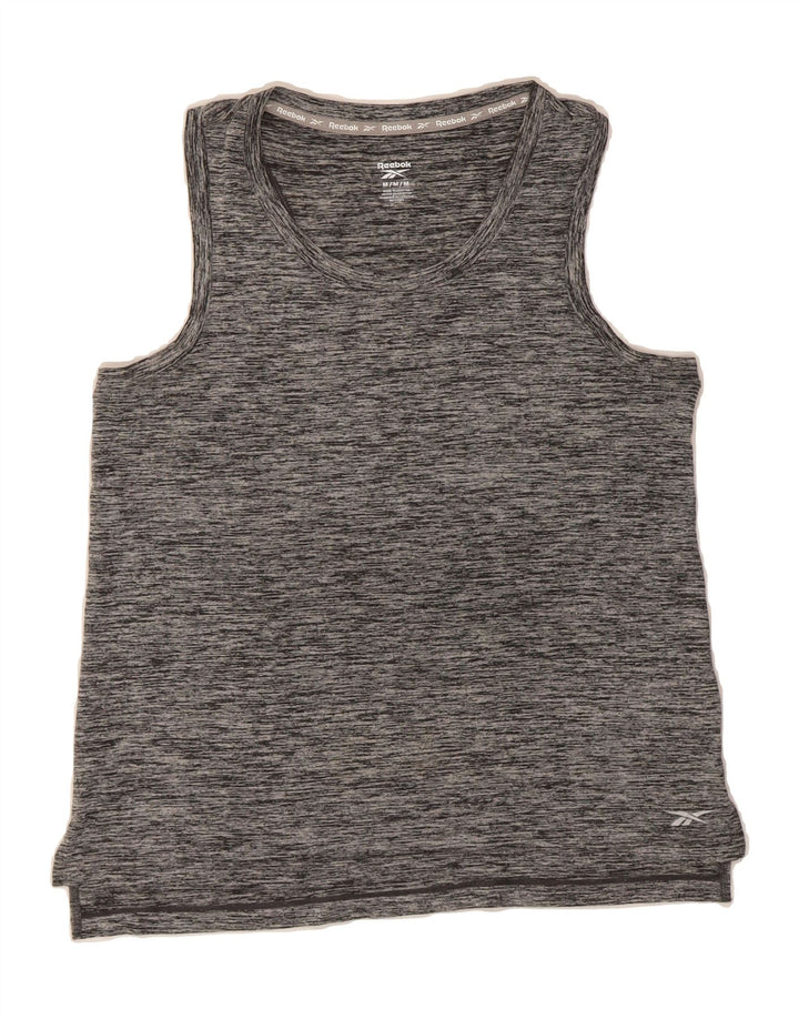 REEBOK Womens Vest Top UK 12 Medium Grey Flecked Vintage Reebok and Second-Hand Reebok from Messina Hembry 