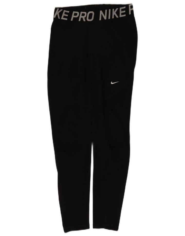 Nike Damen Dri Fit Graphic Leggings UK 16 Large Schwarz Polyester