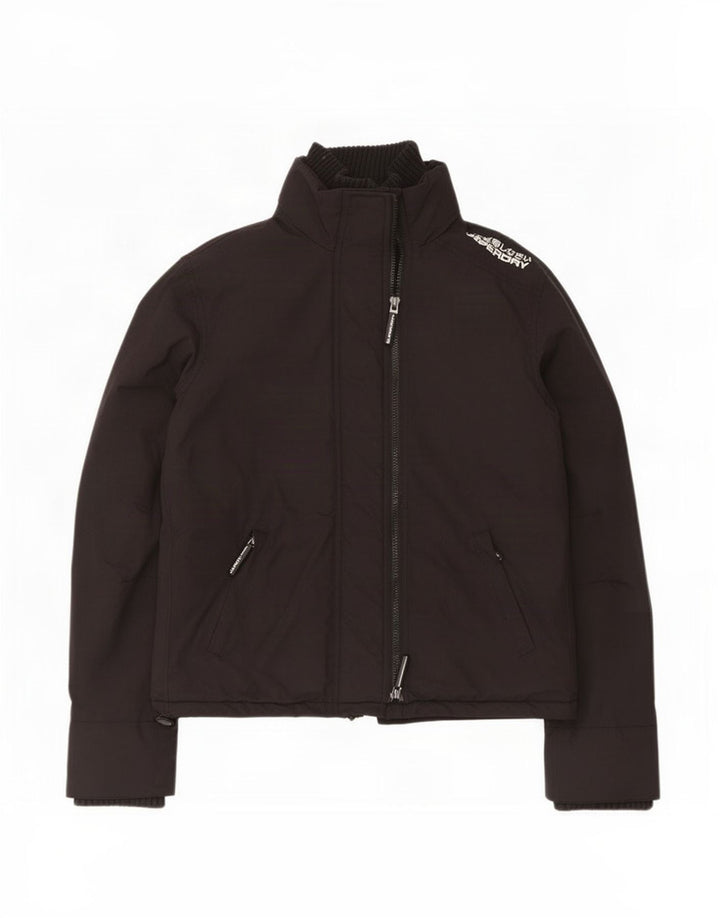Superdry Damen Regenjacke UK 18 XL Schwarz Nylon