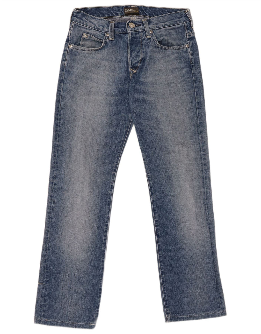 Lee Damen Knox Straight Jeans W28 L28 Blaue Baumwolle