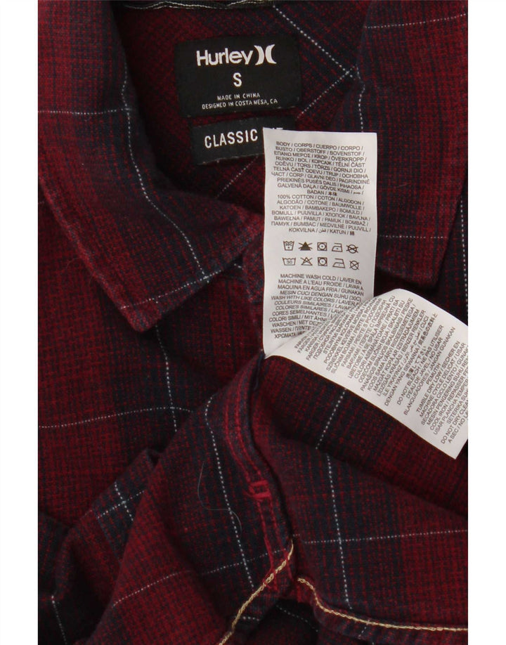 Hurley Herren-Flanellhemd mit klassischer Passform, klein, kastanienbraun, kariert, Baumwolle