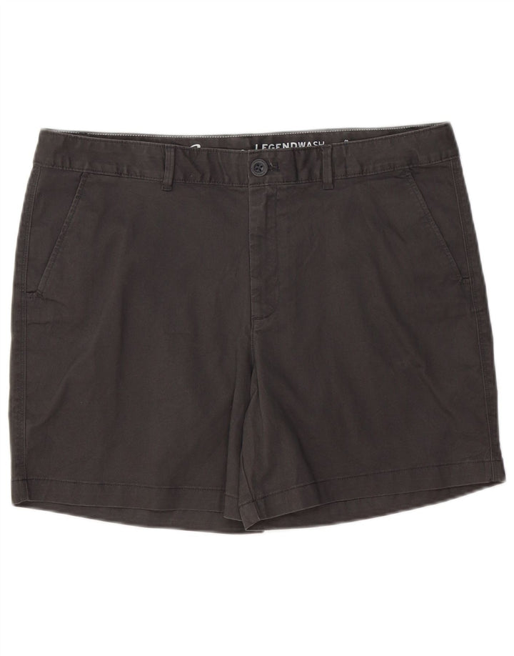 EDDIE BAUER Damen Chinoshorts US 12 Large W36 Schwarze Baumwolle