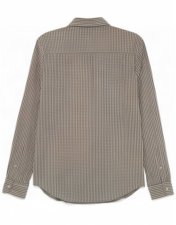Cos Mens Shirt Size 39 Medium Grey Gingham Cotton