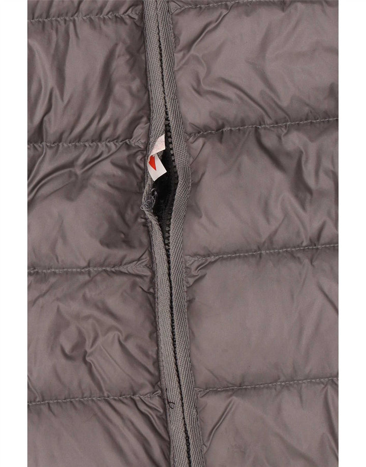 Blauer Wattierte Damenjacke mit Kapuze, UK 14, Mittelgrau, Polyamid