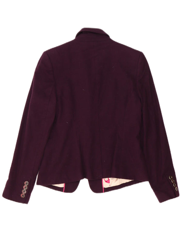 Ted Baker Damen-Blazer mit 1 Knopf, Größe 3, mittelviolette Wolle