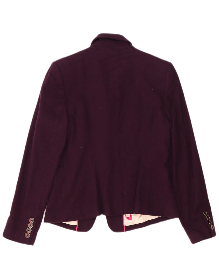 Ted Baker Damen-Blazer mit 1 Knopf, Größe 3, mittelviolette Wolle