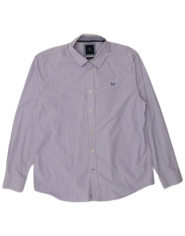 Crew Clothing Herren-Hemd mit klassischer Passform, XL, blau, Nadelstreifen, Baumwolle