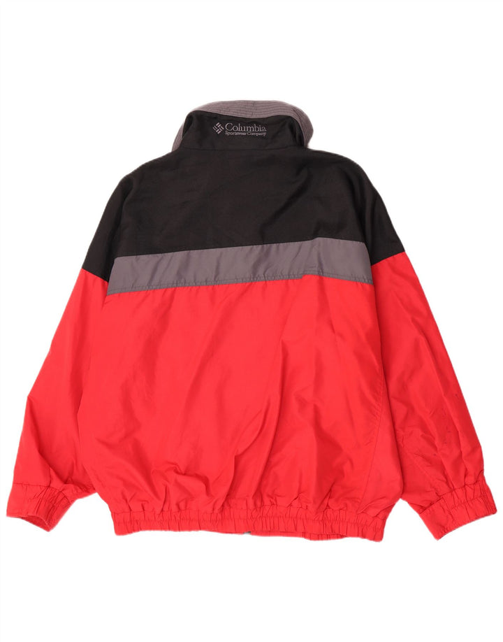 Columbia Herren-Windbreaker-Jacke in Übergröße, UK 40, Größe L, Rot, Farbblock