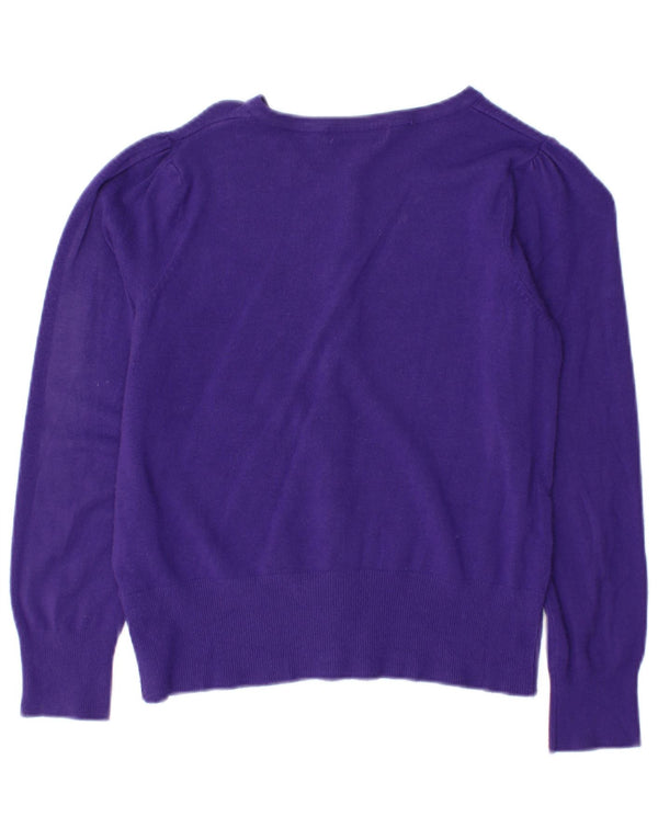 Marks & Spencer Damen Crop Cardigan Pullover UK 10 Small Lila Viskose