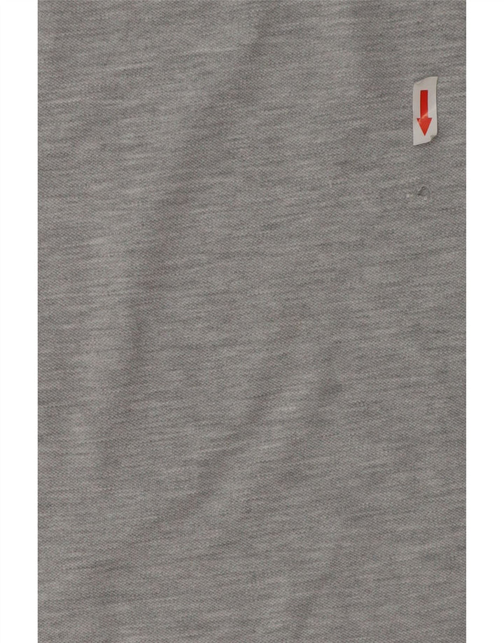 Lee Damen-Poloshirt UK 12 aus mittelgrau gefleckter Baumwolle