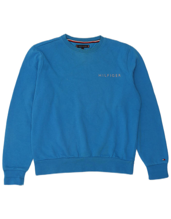 TOMMY HILFIGER Herren Loose Fit Sweatshirt Pullover Kleine blaue Baumwolle
