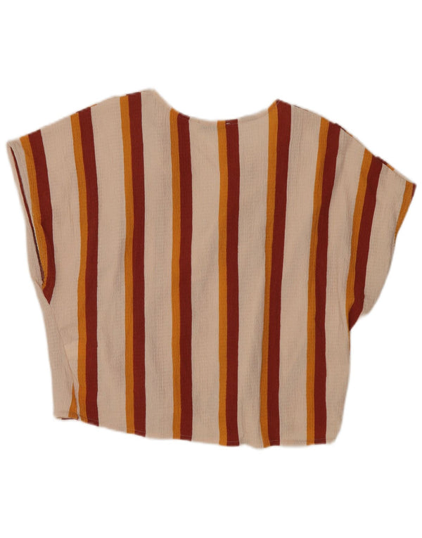 Zara Trafaluc-Blusenoberteil für Damen, UK 14, groß, cremefarbenes, gestreiftes Polyester