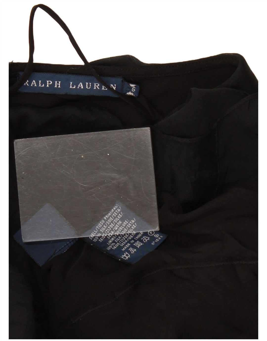 RALPH LAUREN Damen Asymmetrischer Rock US 6 Medium W28 Schwarze Seide