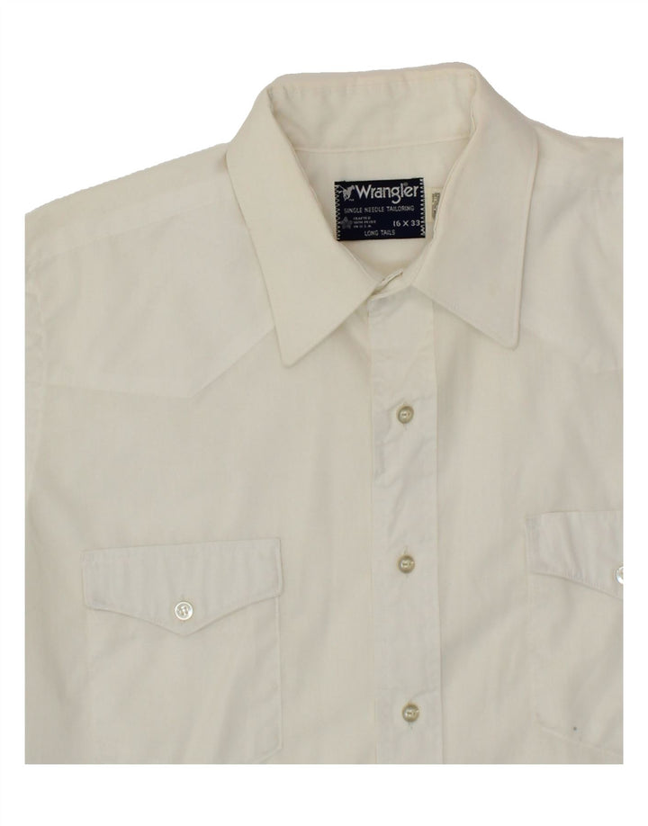WRANGLER Herren-Kurzarmhemd, Größe 16, groß, weiße Baumwolle