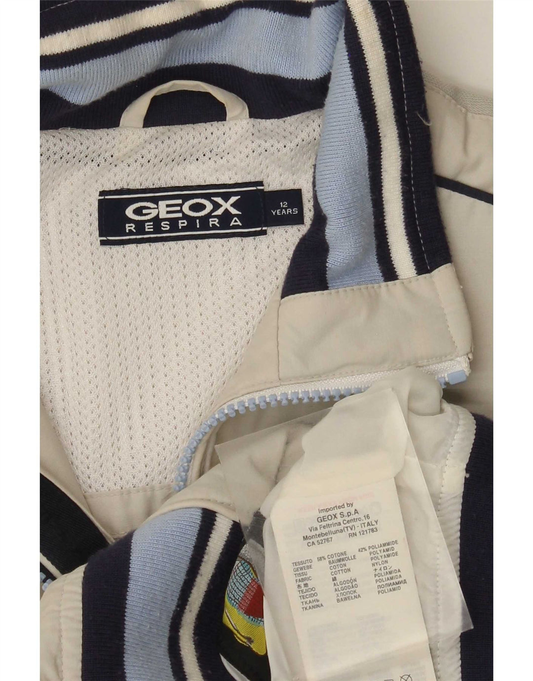 Geox Jungen-Bomberjacke mit Grafik, 11–12 Jahre, beige, Colourblock-Baumwolle