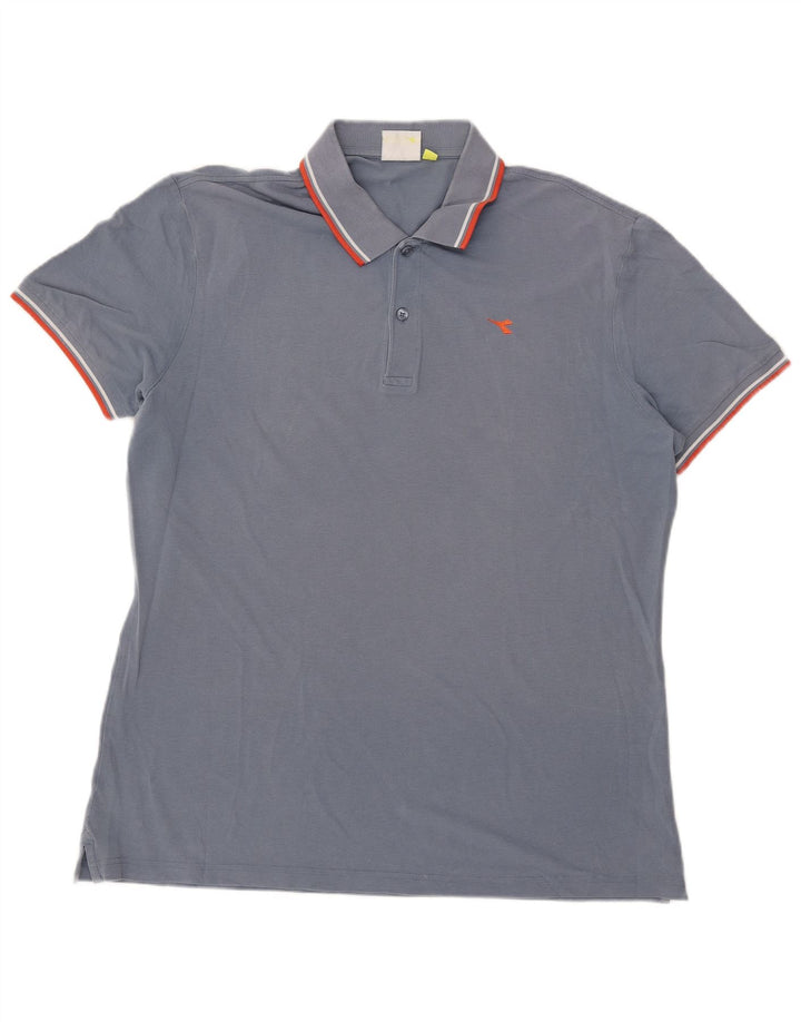 Diadora Herren Poloshirt 2XL Blau Baumwolle