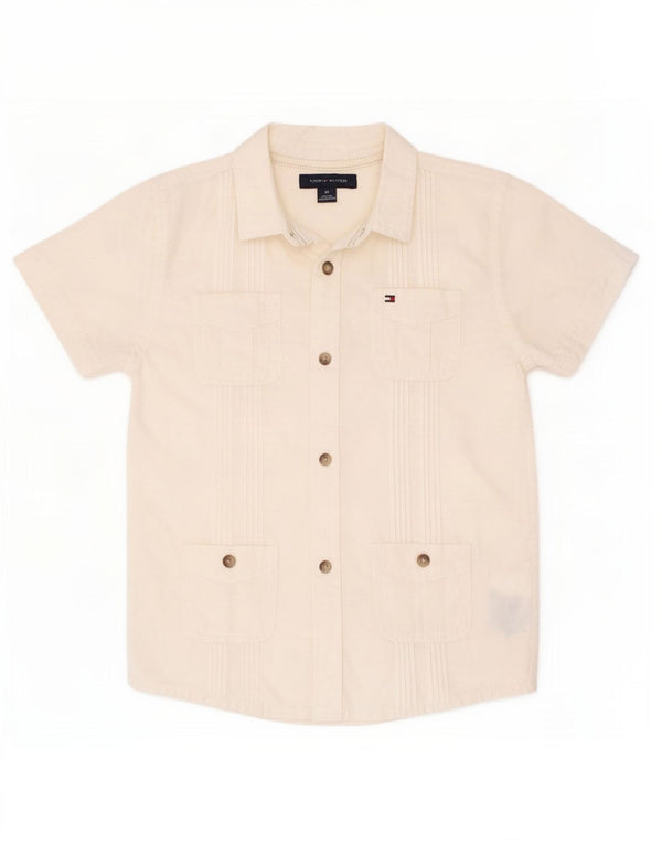 Tommy Hilfiger Kurzarmhemd für Jungen, 3–4 Jahre, aus weißer Baumwolle