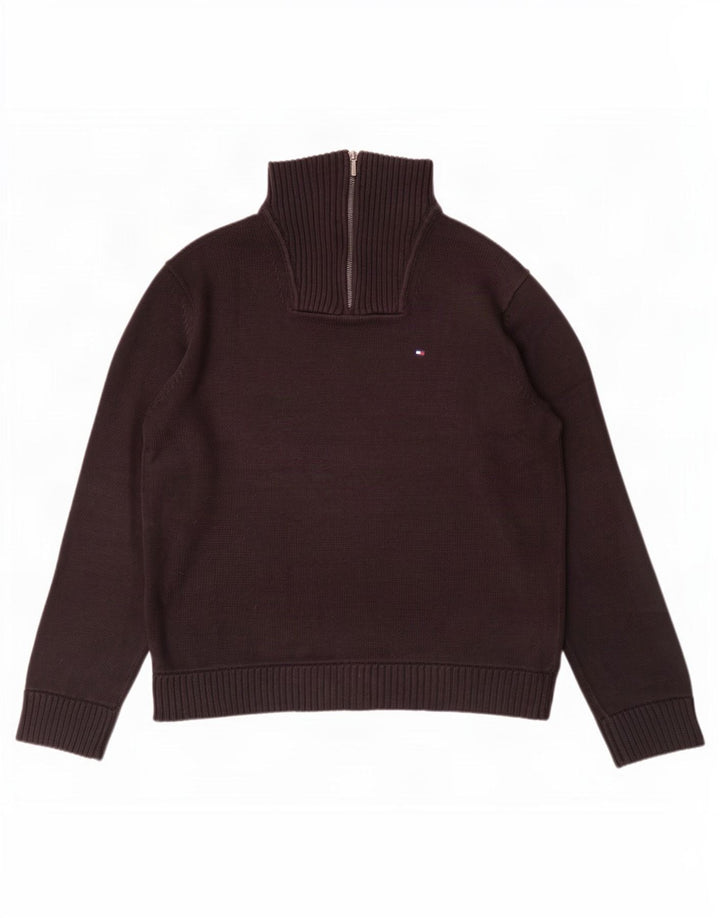 Tommy Hilfiger Herren-Pullover mit Reißverschluss am Hals, Größe L, Schwarz