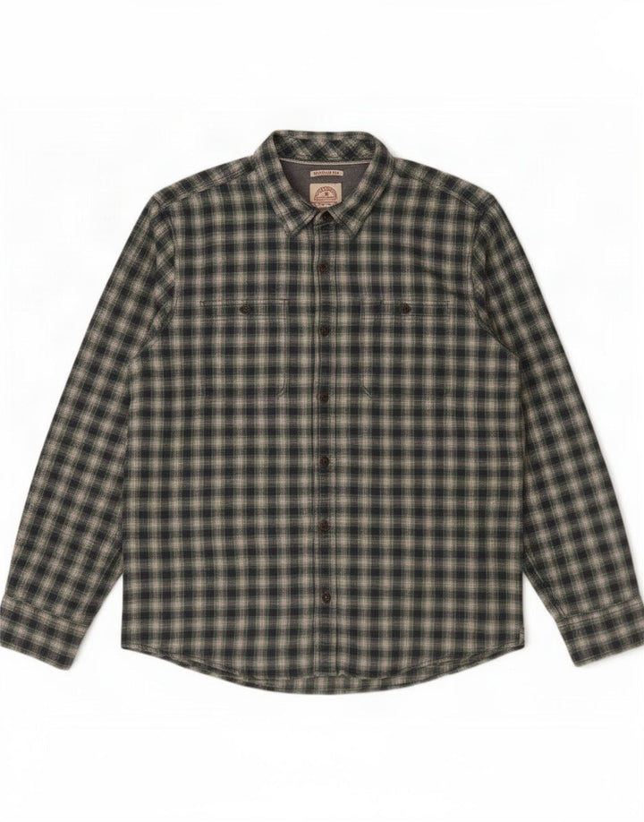 Fat Face Herren-Flanellhemd mit normaler Passform, XL, grün kariert, Baumwolle