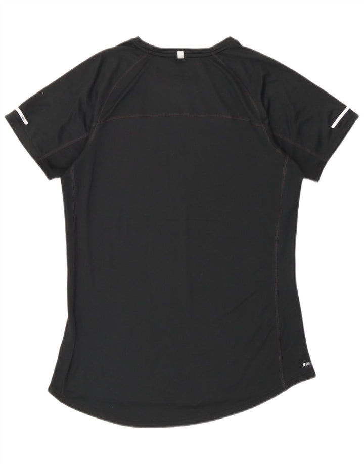 Nike Damen Dri Fit T-Shirt Top UK 12 Medium Schwarz Polyester