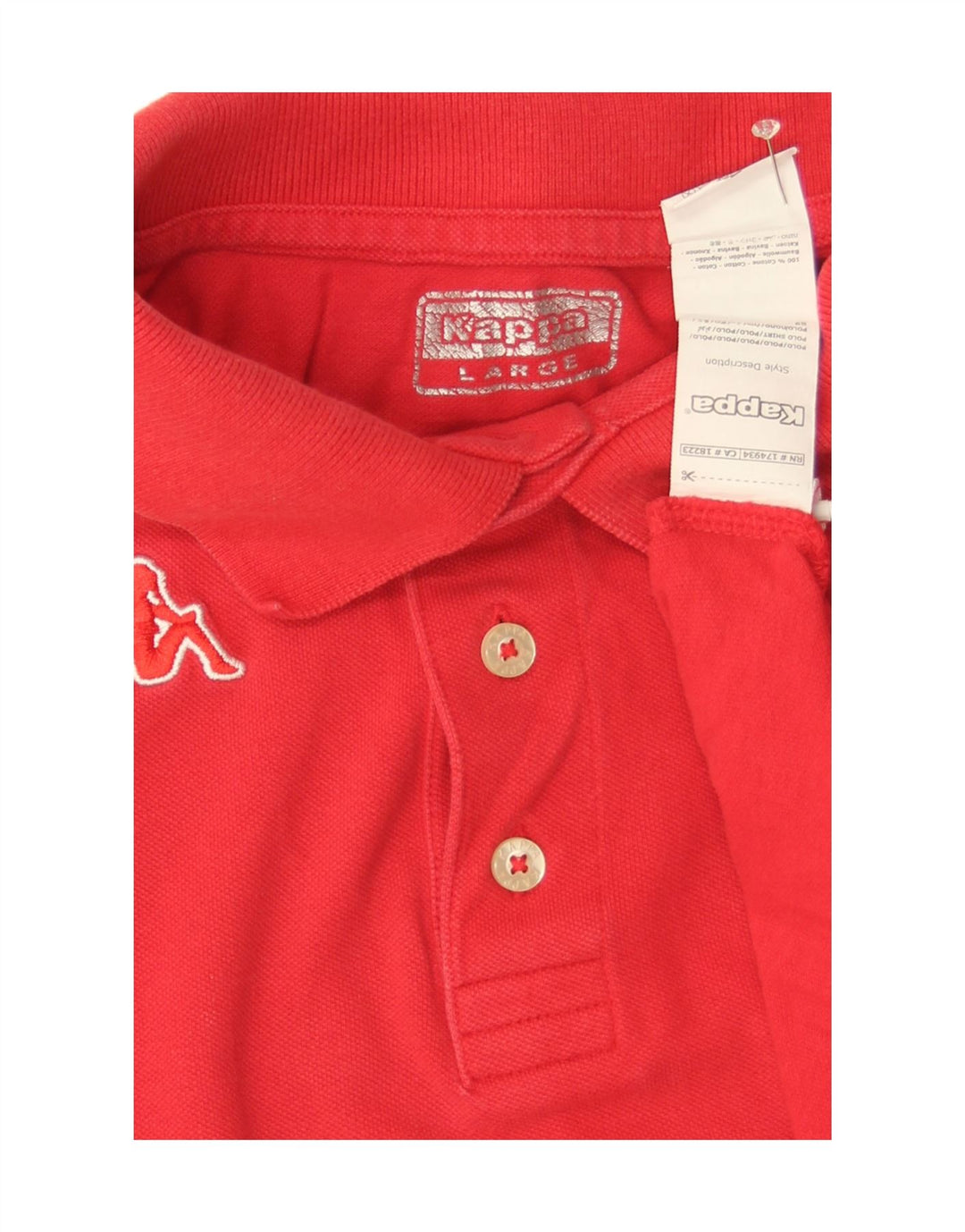 Kappa Herren-Poloshirt, große rote Baumwolle