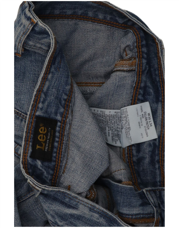 Lee Herren Dillon Patch Straight Jeans W30 L29 Blaue Baumwolle