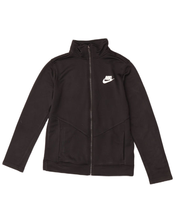 Nike Jungen-Trainingsanzug-Top-Jacke, 13–14 Jahre, XL, schwarzes Polyester