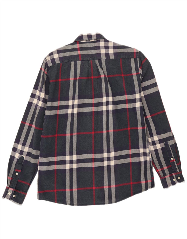 Barbour Herren-Flanellhemd mit maßgeschneiderter Passform, mittelmarineblau, kariert, Baumwolle