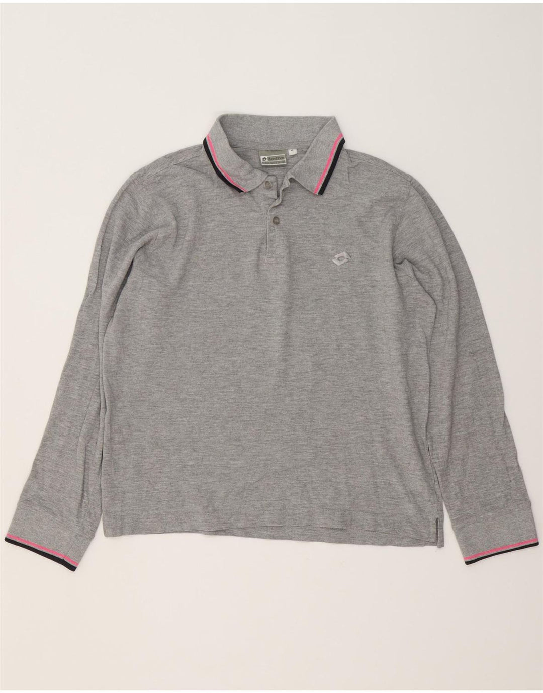 LOTTO Herren-Langarm-Poloshirt aus mittelgrauer Baumwolle
