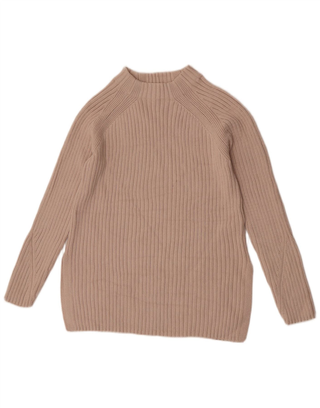 Marks & Spencer Damen Rollkragenpullover XS Beige Baumwolle