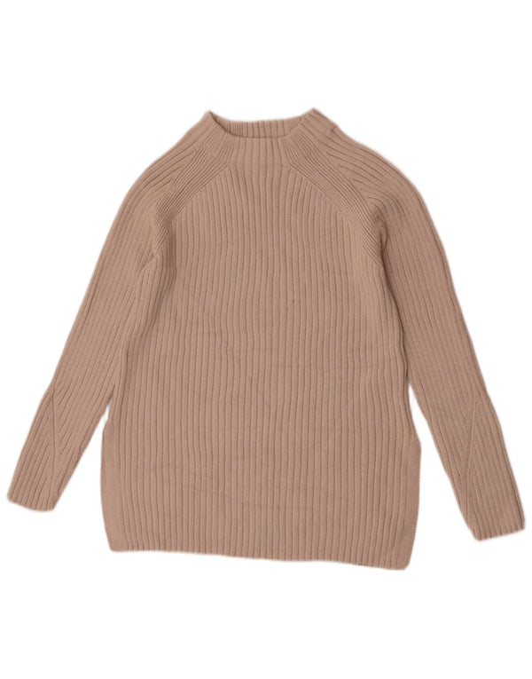 Marks & Spencer Damen Rollkragenpullover XS Beige Baumwolle