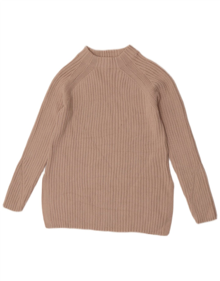 Marks & Spencer Damen Rollkragenpullover XS Beige Baumwolle