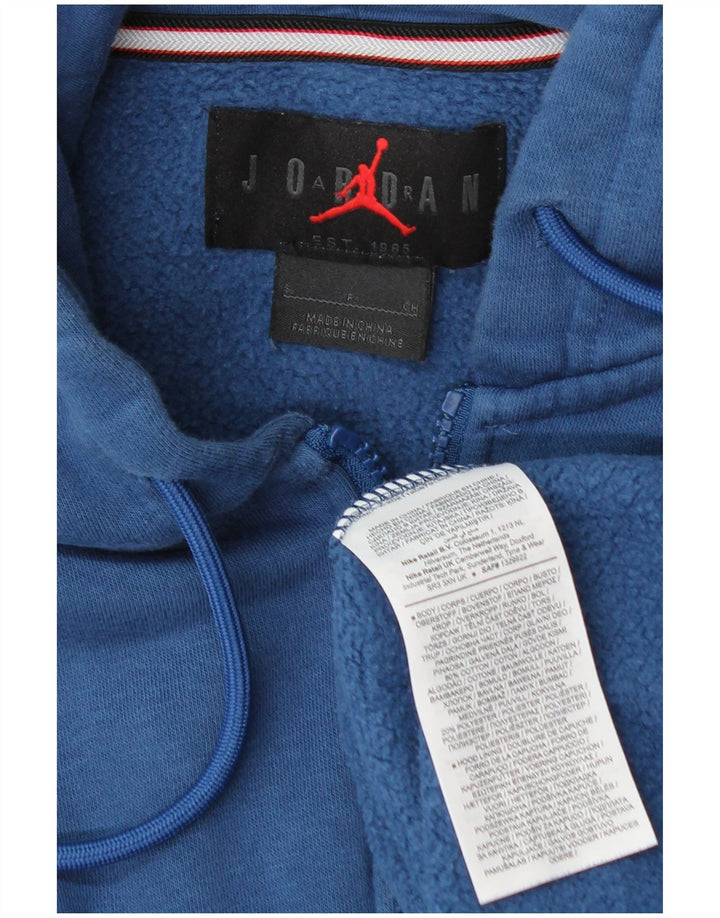 Jordan Herren-Kapuzenpullover mit Reißverschluss, klein, aus blauer Baumwolle