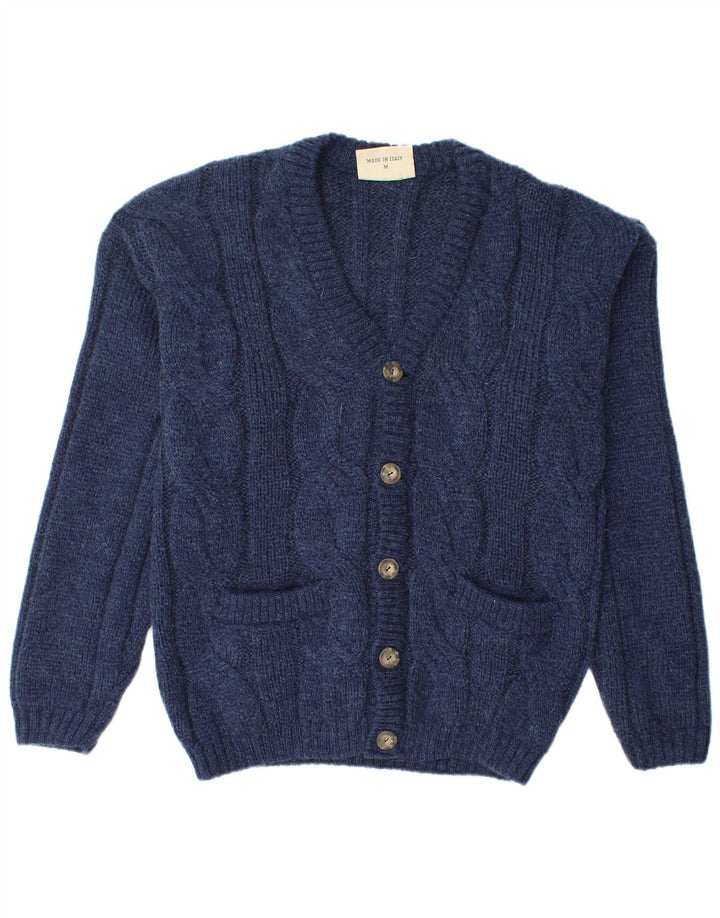 Vintage Herren Cardigan Pullover Medium Marineblau Acryl
