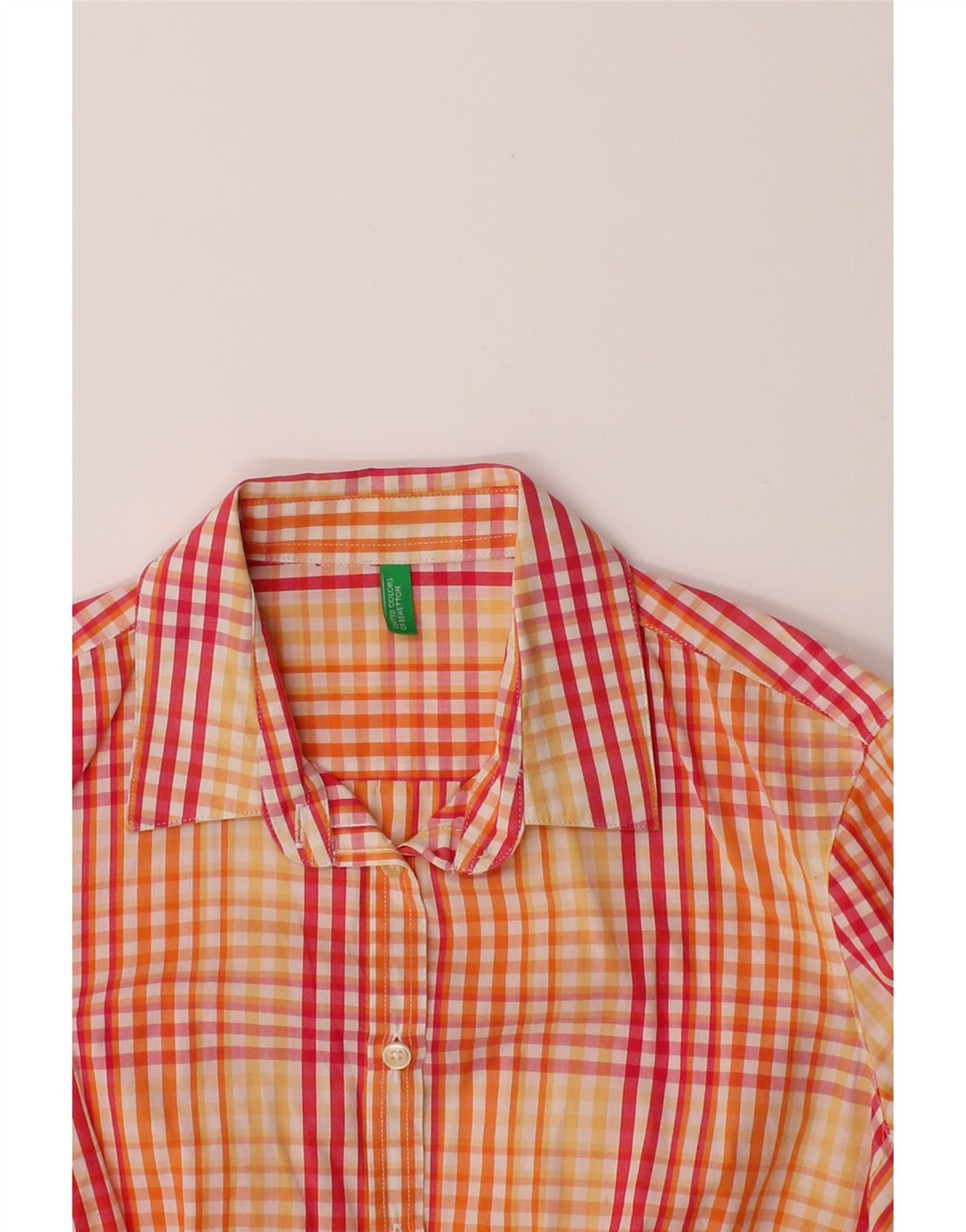 BENETTON Womens Shirt UK 12 Medium Red Check Vintage Benetton and Second-Hand Benetton from Messina Hembry 