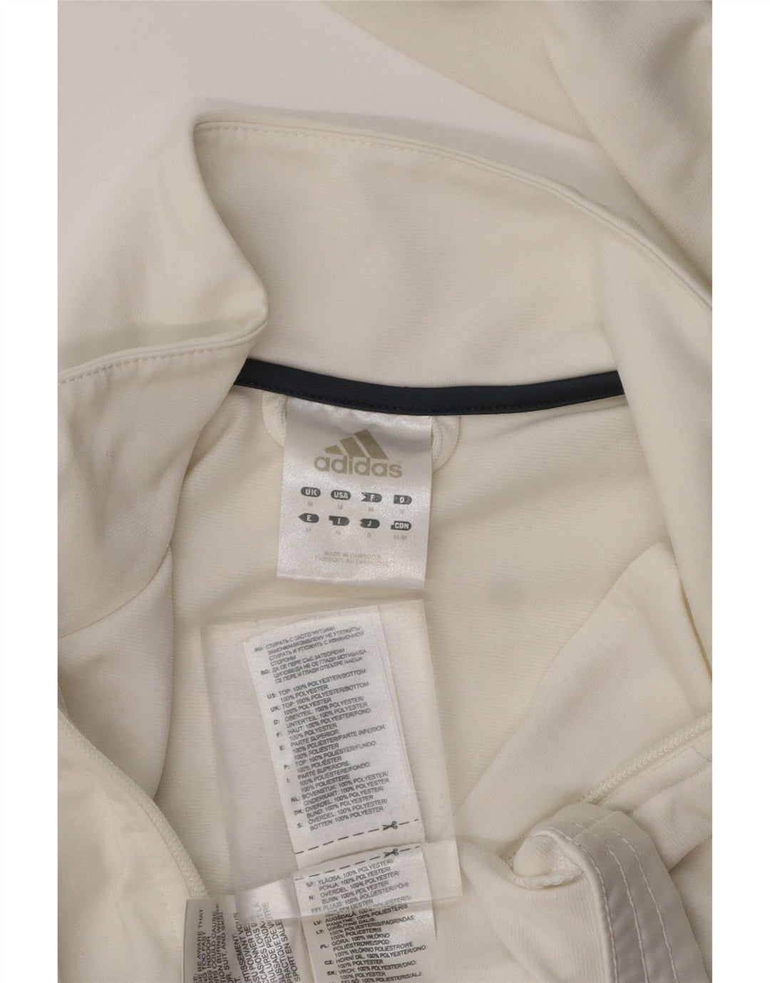 ADIDAS Herren-Trainingsanzug-Top-Jacke, mittelweißes Farbblock-Polyester