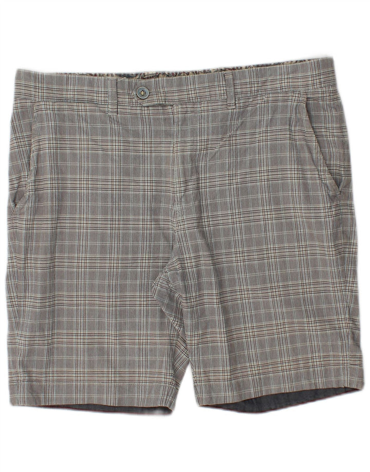 Ted Baker Herren-Chinoshorts, W34, groß, grau kariert, Baumwolle