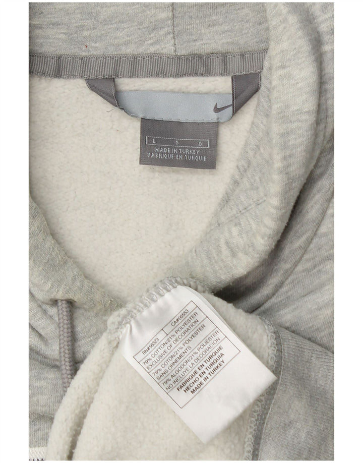Nike Herren-Kapuzenpullover mit Grafik, groß, graue Baumwolle