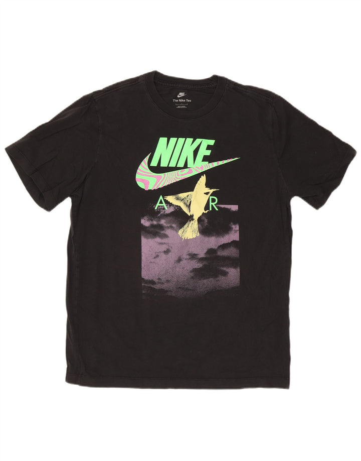 Nike Herren-T-Shirt mit Grafik, groß, aus schwarzer Baumwolle