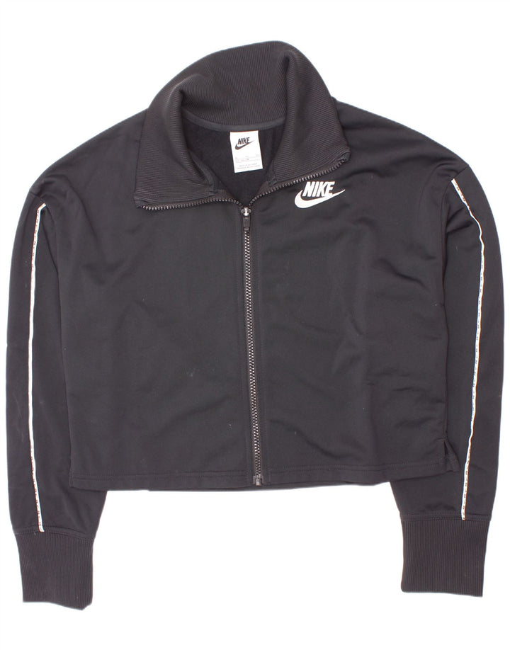 Nike Mädchen-Trainingsanzug-Top-Jacke, 13–14 Jahre, XL, schwarzes Polyester