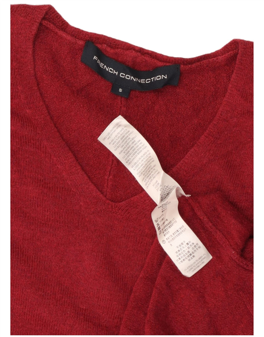 FRENCH CONNECTION Damen-Pullover mit V-Ausschnitt, Gr. 10, Größe S, Burgunderrot